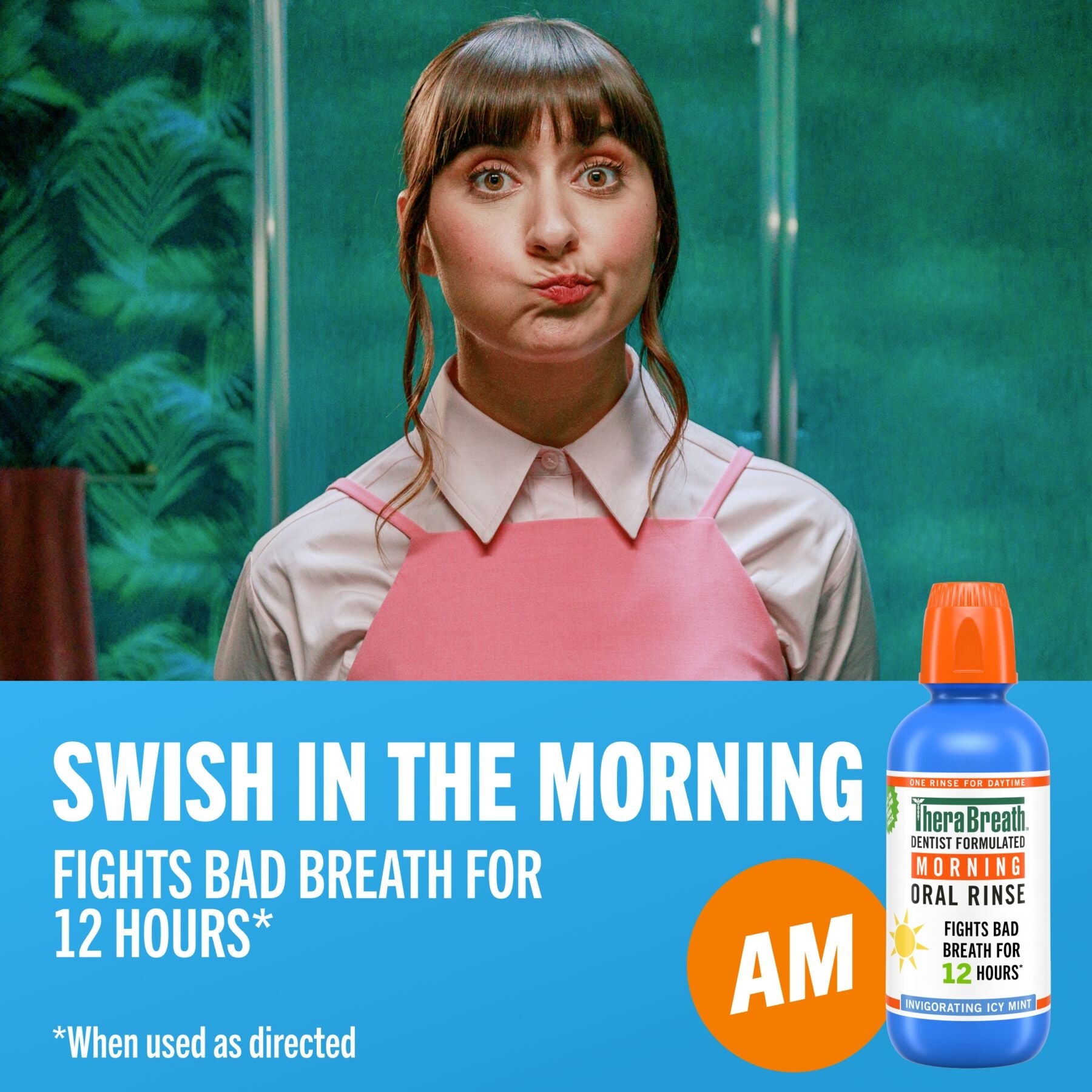 TheraBreath AM + PM Mouthwash Bundle. Morning & Overnight Rinses. 16 fl oz. 2-Pack