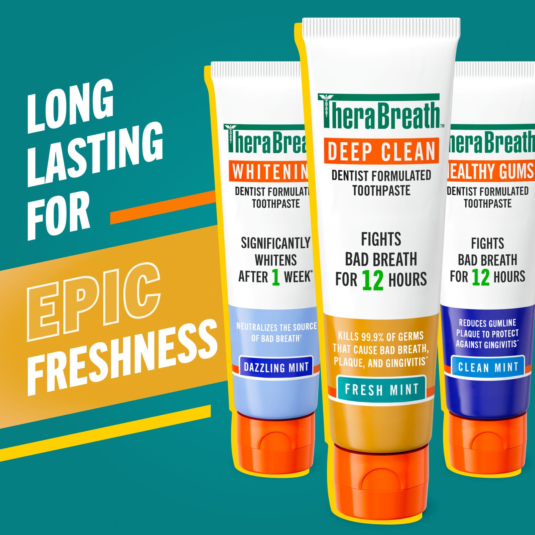 TheraBreath Deep Clean Toothpaste. Helps Fight Bad Breath. Fresh Mint