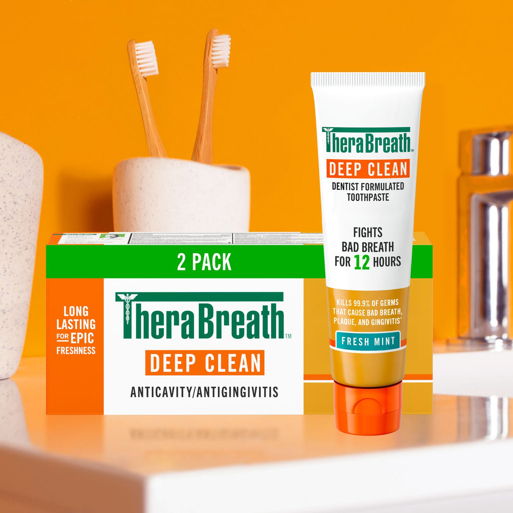 TheraBreath Deep Clean Toothpaste. Helps Fight Bad Breath. Fresh Mint