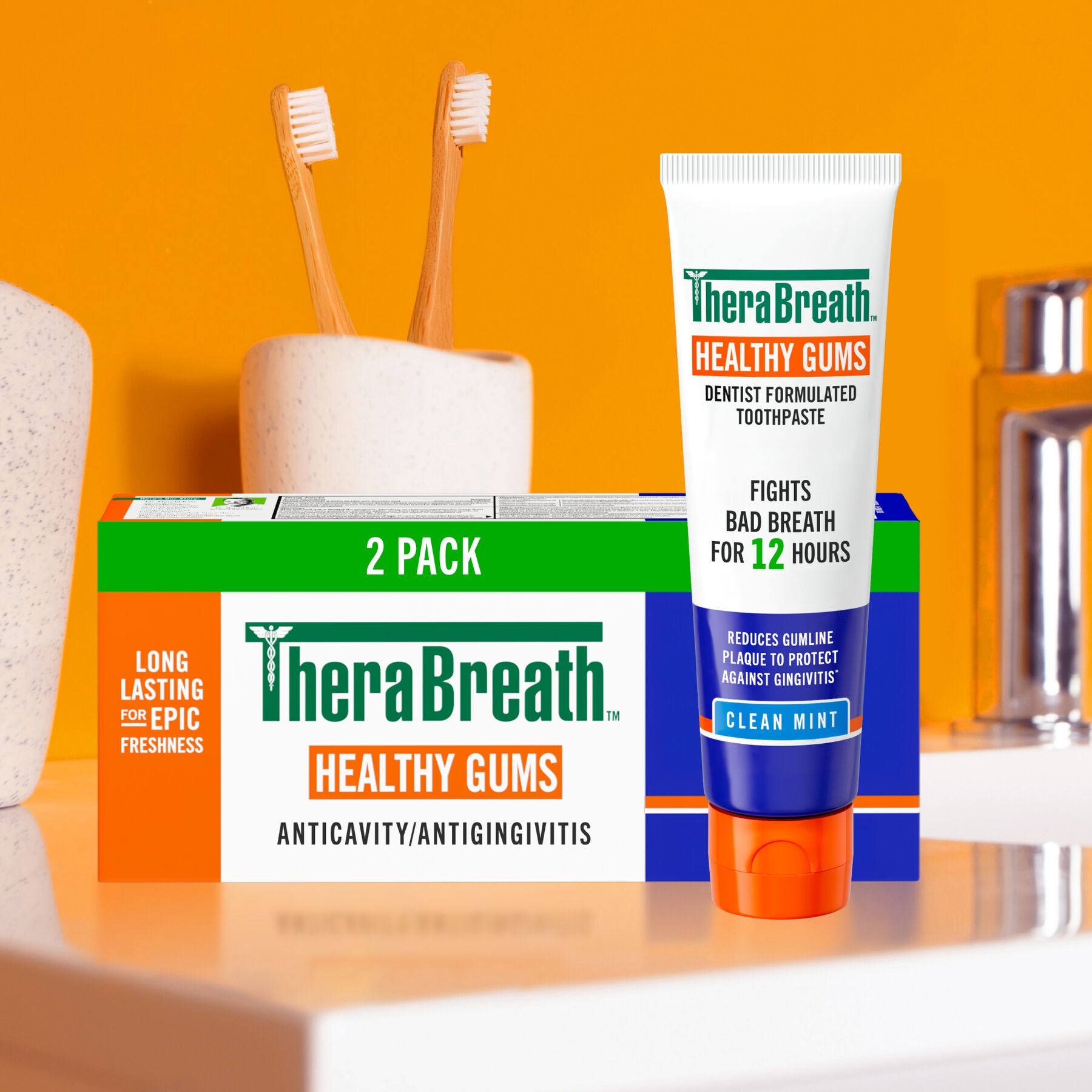 TheraBreath Healthy Gums Toothpaste. Helps Fight Gingivitis. Clean Mint