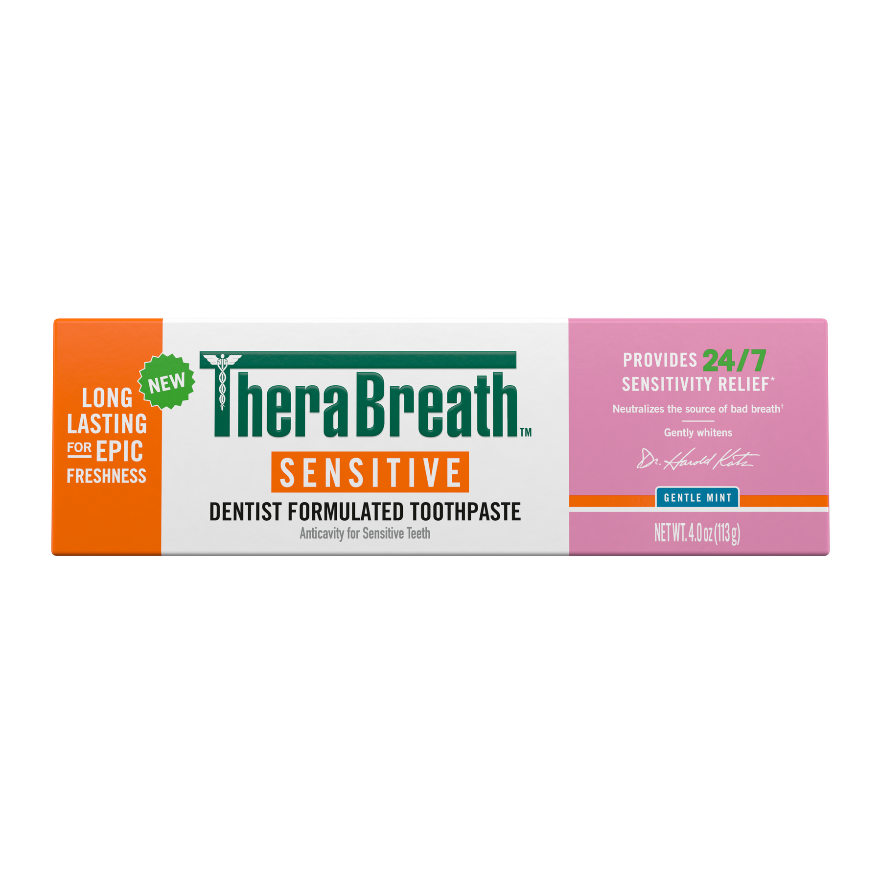 TheraBreath Sensitive Toothpaste. 24/7 Sensitivity Relief (1). With Fluoride for Anticavity Protection. Gentle Mint. 4 Oz