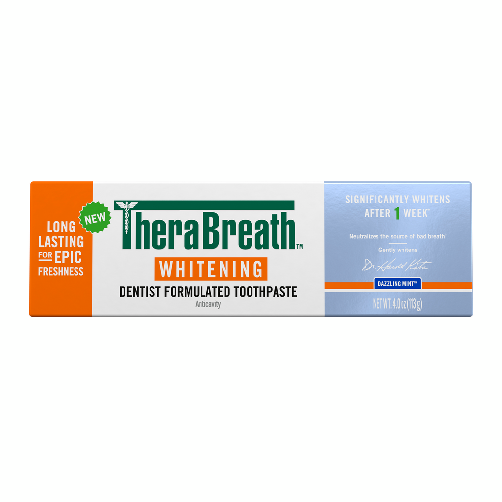 TheraBreath Whitening Toothpaste. Peroxide-Free & Anticavity. Dazzling Mint