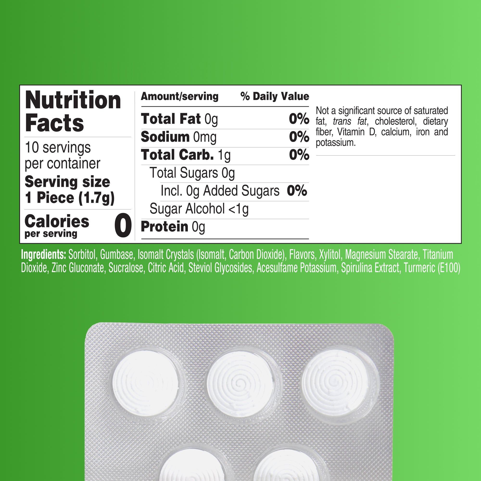 Fresh Breath Chewing Gum. Citrus Mint Flavor
