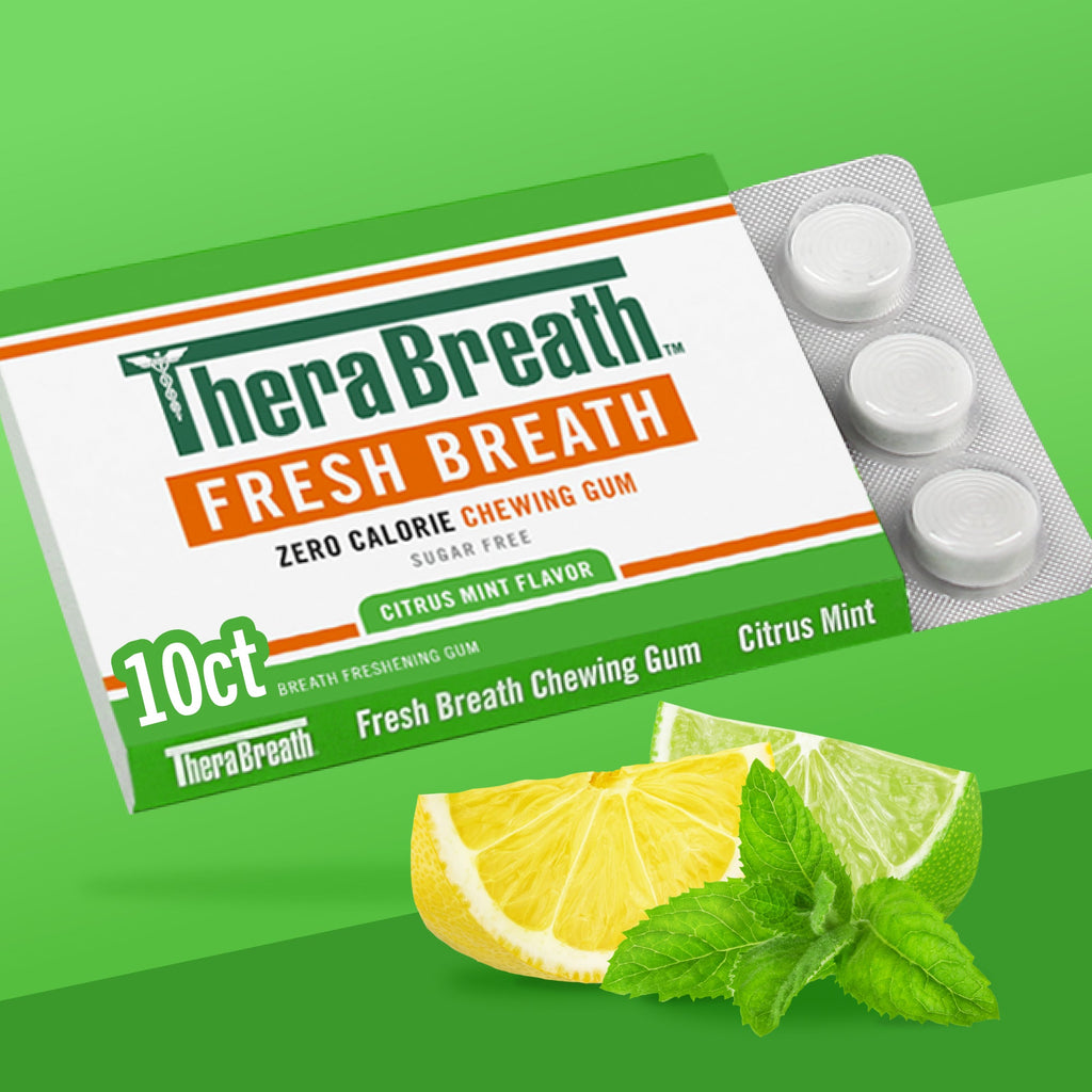 Fresh Breath Chewing Gum. Citrus Mint Flavor