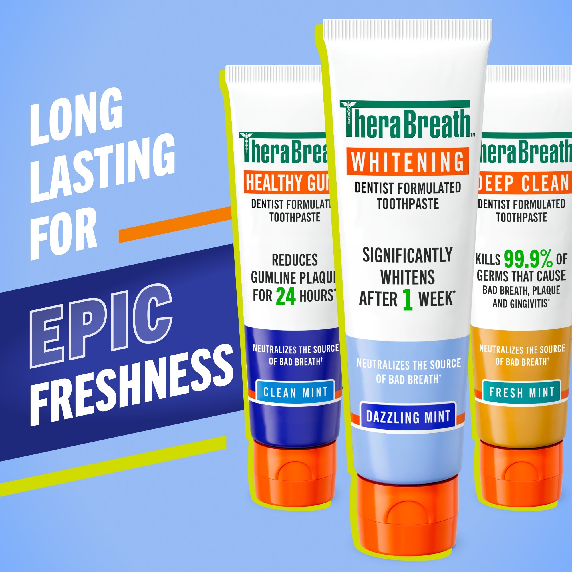 TheraBreath Whitening Toothpaste. Peroxide-Free & Anticavity. Dazzling Mint