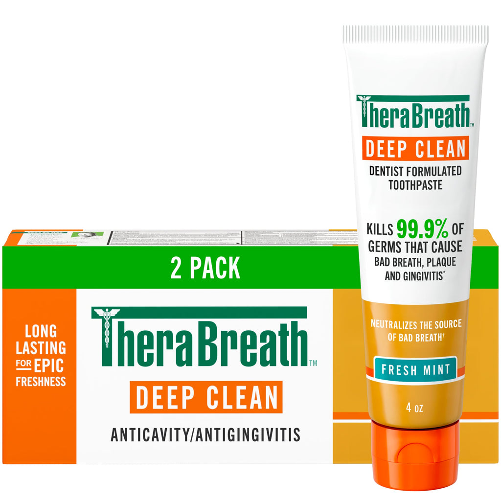 TheraBreath Deep Clean Toothpaste. Helps Fight Bad Breath. Fresh Mint